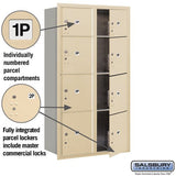 Maximum Height Recessed Mounted 4C Horizontal Parcel Locker with 8 Parcel Lockers in Sandstone - Front Loading