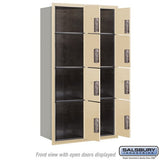 Maximum Height Recessed Mounted 4C Horizontal Parcel Locker with 8 Parcel Lockers in Sandstone - Front Loading
