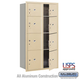 Maximum Height Recessed Mounted Parcel Locker with 8 Compartments - Sandstone Finish
