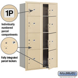 Salsbury Maximum Height Recessed Mounted Parcel Locker, 8 Compartments, Sandstone Finish