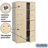 Maximum Height Recessed Mounted Parcel Locker with 8 Compartments - Sandstone Finish