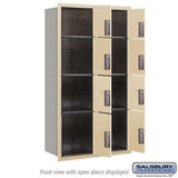 Maximum Height Recessed Mounted Parcel Locker with 8 Compartments - Sandstone Finish