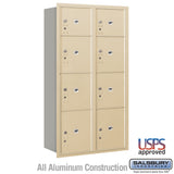 Maximum Height Recessed Mounted Parcel Locker with 8 Compartments - Sandstone - Rear Loading
