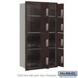 Maximum Height Recessed Mounted 4C Horizontal Parcel Locker with 8 Compartments in Bronze with USPS Access