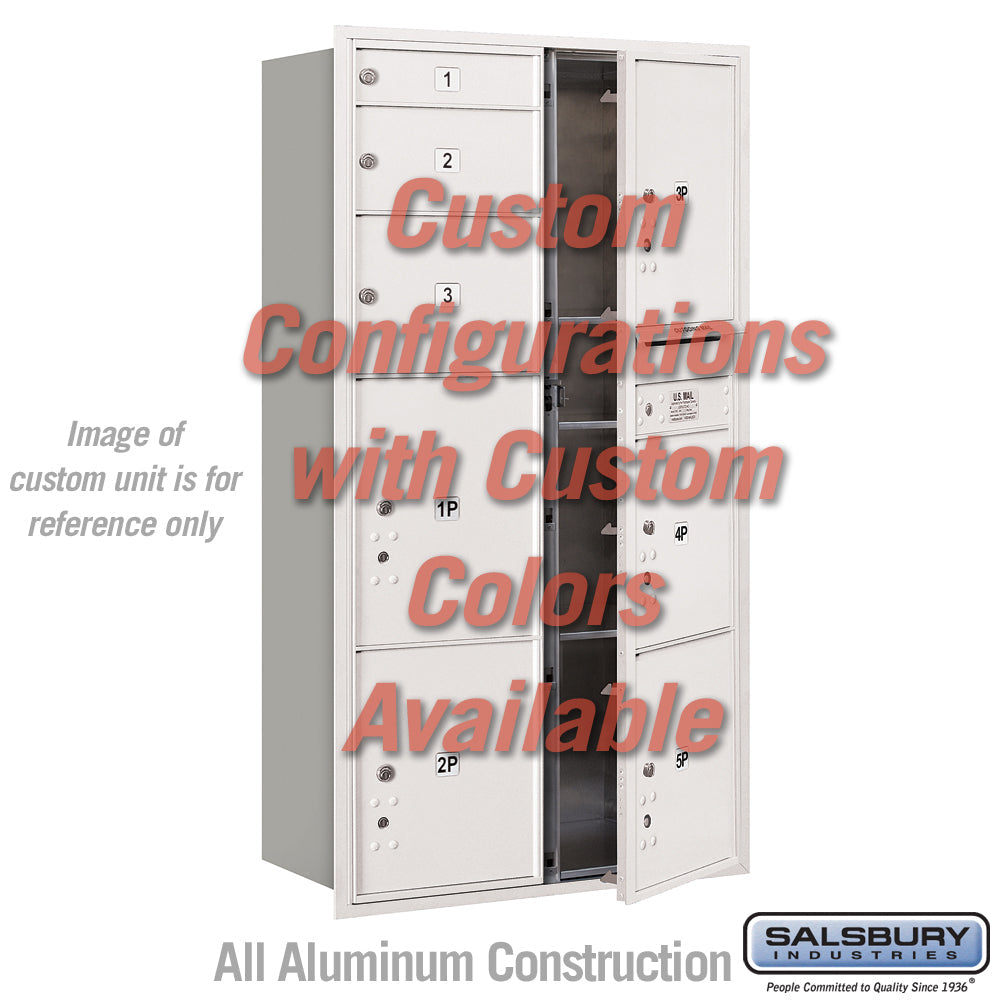 Recessed Mounted 4C Horizontal Mailbox - Maximum Height Unit, Double Column, Custom Color, Front Loading, USPS Access