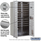 Salsbury 4C Horizontal Mailbox, Front-Loading, Aluminum, 56-3/4 in H x 31-1/8 in W, 20 MB1 Doors with 2 Parcel Lockers