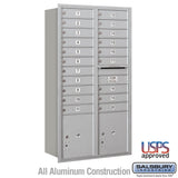 Maximum Height Recessed Mounted 4C Horizontal Mailbox with 20 Doors and 2 Parcel Lockers - Rear Loading