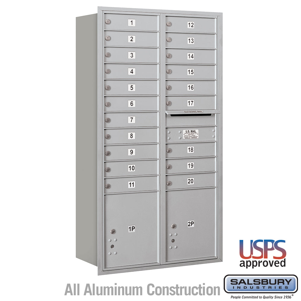 Maximum Height Recessed Mounted 4C Horizontal Parcel Locker with 8 Compartments - Bronze Rear Loading