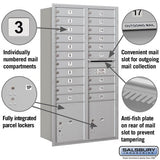 Maximum Height Recessed Mounted 4C Horizontal Parcel Locker with 8 Compartments - Bronze Rear Loading