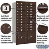 Maximum Height Recessed Mounted Parcel Locker with 8 Compartments - Rear Loading