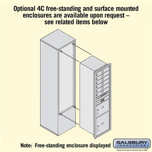 Maximum Height Recessed Mounted Mailbox with 6 Doors and 2 Parcel Lockers