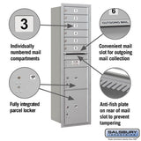 Maximum Height Recessed Mounted 4C Horizontal Mailbox with 6 Doors and 2 Parcel Lockers - Rear Loading