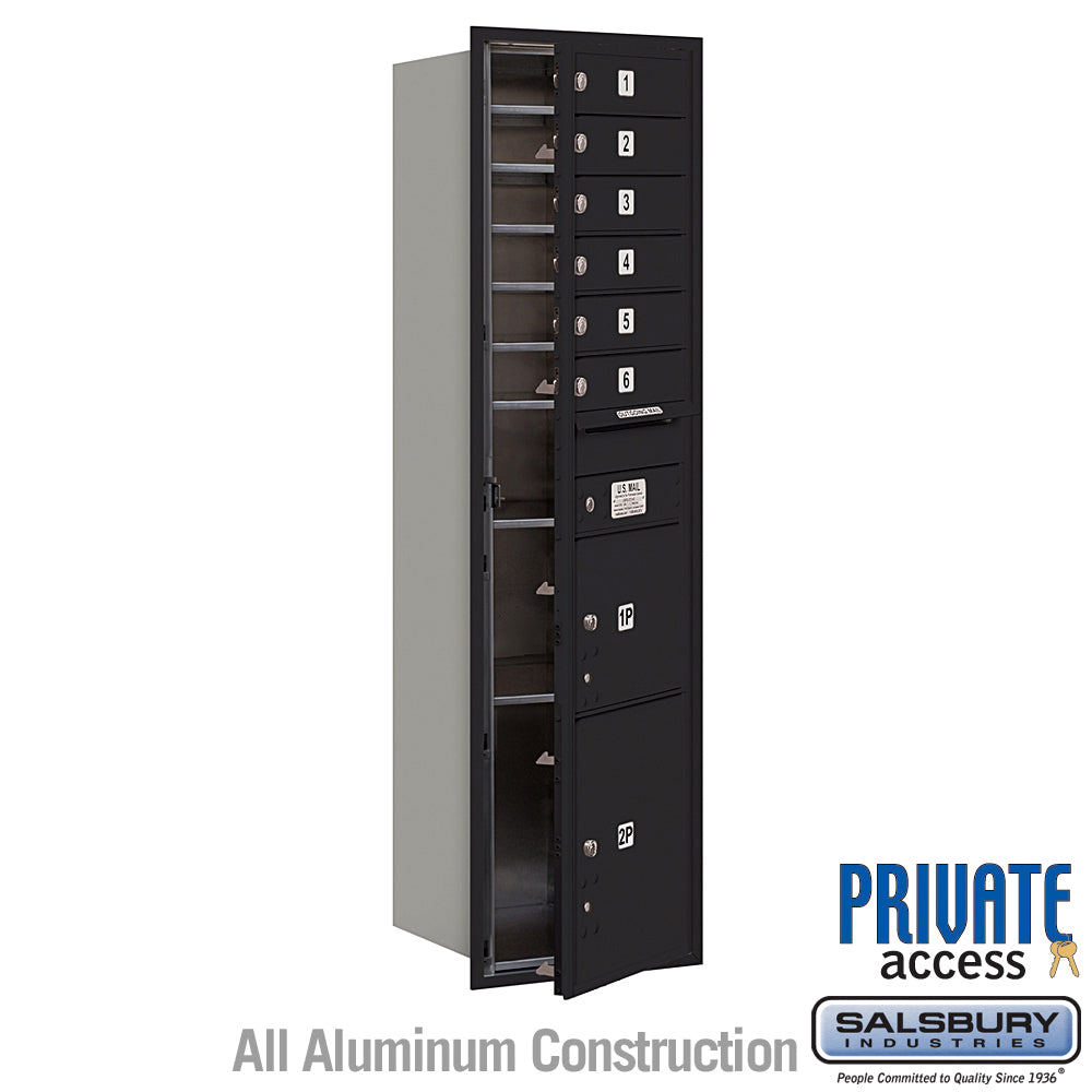 Maximum Height Recessed Mounted 4C Horizontal Parcel Locker with 6 Compartments - Rear Loading