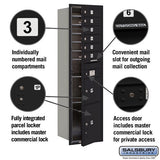 Maximum Height Recessed Mounted 4C Horizontal Parcel Locker with 6 Compartments - Rear Loading