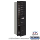 Maximum Height Recessed Mounted 4C Horizontal Mailbox with 6 Doors and 2 Parcel Lockers - Black - USPS Access