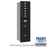 6 Door High Recessed Mounted 4C Horizontal Mailbox with Private Access - Rear Loading