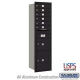Maximum Height Recessed Mounted 4C Horizontal Parcel Locker with 8 Compartments - Black - Rear Loading