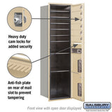 Maximum Height Recessed Mounted Mailbox with 6 Doors and 2 Parcel Lockers in Sandstone