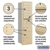 Maximum Height Recessed Mounted Mailbox with 6 Compartments and 2 Parcel Lockers - Sandstone Finish