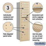 Maximum Height Recessed Mounted Mailbox with 6 Compartments and 2 Parcel Lockers