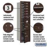 6 Door High Recessed Mounted 4C Horizontal Mailbox with Parcel Locker in Bronze - Private Access