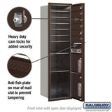 6 Door High Recessed Mounted 4C Horizontal Mailbox with Parcel Locker in Bronze - Private Access
