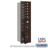 Maximum Height Recessed Mounted Parcel Locker with 6 Compartments - Bronze Rear Loading