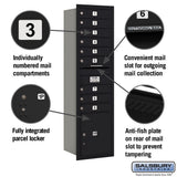 Maximum Height Recessed Mounted Mailbox with 9 Doors and Parcel Locker - Black