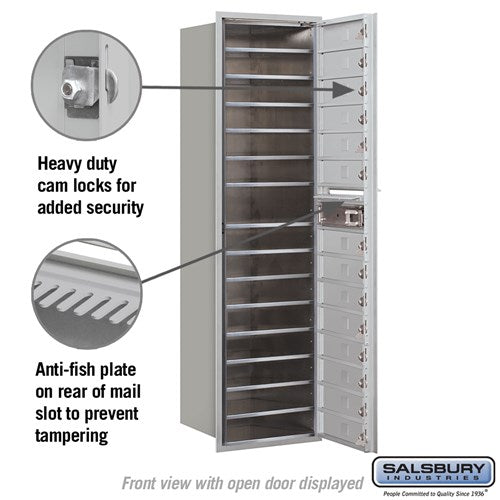 Maximum Height Recessed Mounted 4C Horizontal Mailbox with 14 Doors - Private Access
