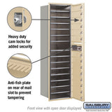 Maximum Height Recessed Mounted 4C Horizontal Mailbox with 14 Doors in Sandstone - Front Loading