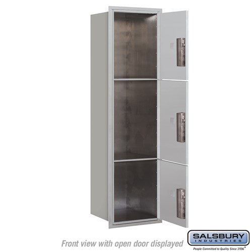 Maximum Height Recessed Mounted Parcel Locker with 8 Compartments - Sandstone Finish