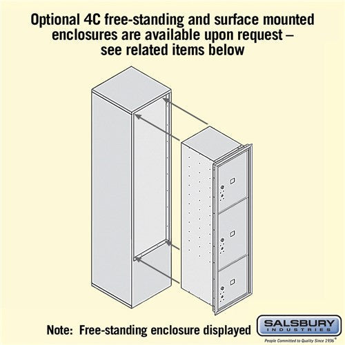 Maximum Height Recessed Mounted Parcel Locker with 8 Compartments - Sandstone Finish