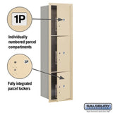 Maximum Height Recessed Mounted 4C Horizontal Parcel Locker with 3 Parcel Lockers - Front Loading