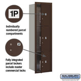 Maximum Height Recessed Mounted 4C Horizontal Parcel Locker with 3 Compartments in Bronze