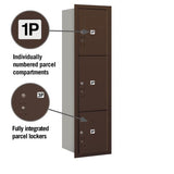 Maximum Height Recessed Mounted 4C Horizontal Parcel Locker with 3 Parcel Lockers - Rear Loading