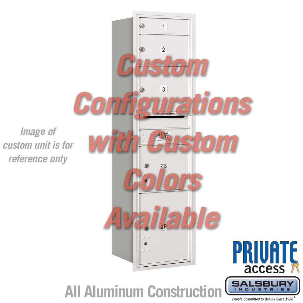 Maximum Height Recessed Mounted 4C Horizontal Mailbox with 14 Doors - Black - Rear Loading