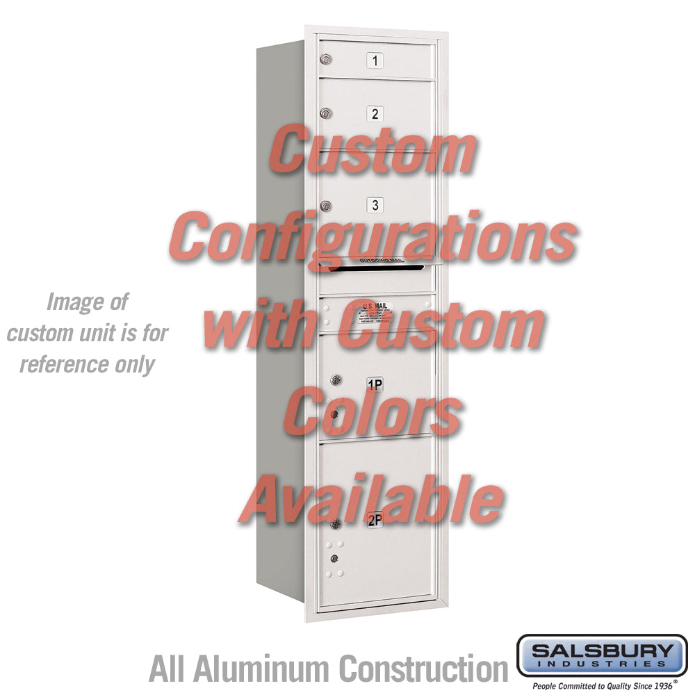 Recessed Mounted 4C Horizontal Mailbox - Maximum Height Unit - Single Column - Custom Color - Rear Loading - USPS Access
