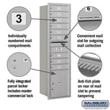 Maximum Height Recessed Mounted Mailbox with 9 Doors and Parcel Locker - Rear Loading