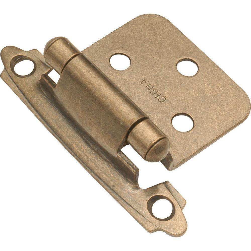 Surface Mount Black Self-Closing Overlay Hinge (2-Pack) - Super Arbor