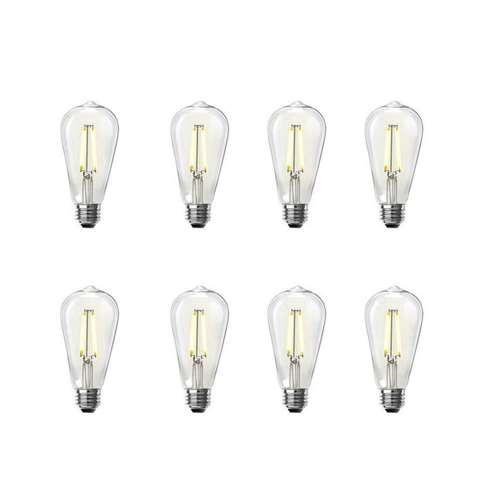 Feit Electric 60W Equivalent ST19 Dimmable LED Clear Glass Vintage Edison Light Bulb With Straight Filament Warm White (8-Pack)