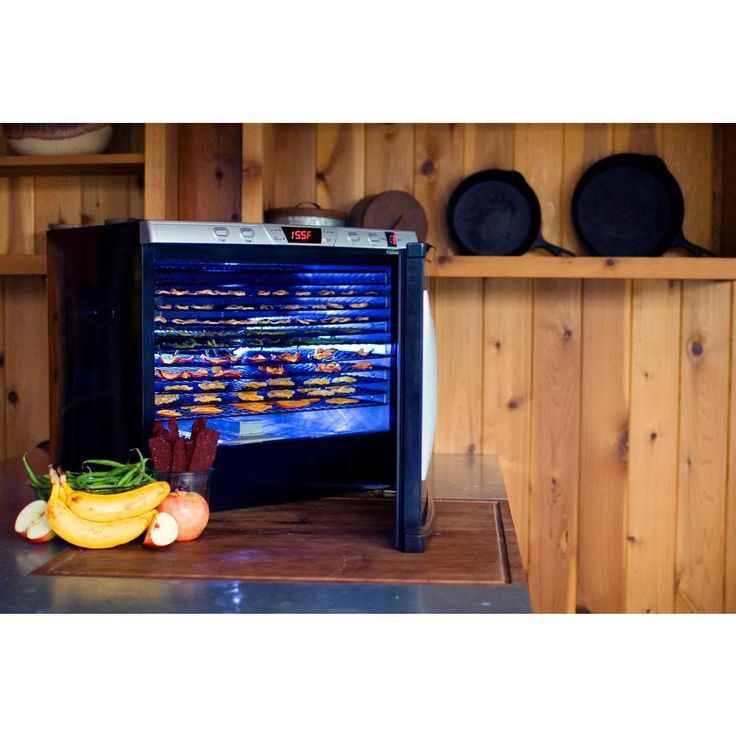 Pro-1200 12-Tray Black Food Dehydrator with Temperature Control