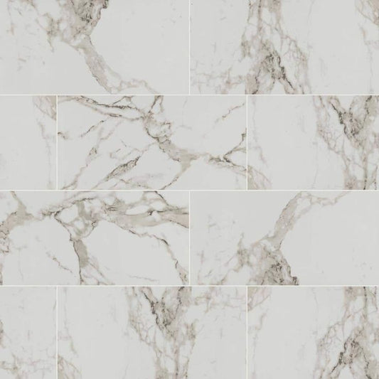 Crystal Bianco 12 in. x 24 in. Polished Porcelain Floor and Wall Tile (16 sq. ft./Case)