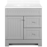 Style Selections Ellenbee 30.5-in Gray Single Sink Bathroom Vanity with White Cultured Marble Top