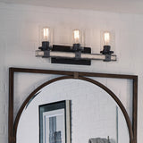 Kichler Barrington 3-Light Vanity Light, Anvil Iron, 22 in. L x 5.69 in. W x 9 in. H