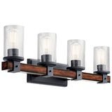 Kichler Barrington 4-Light Distressed Black Vanity Light, 29.5 in