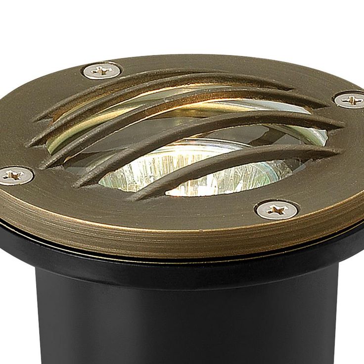 Low-Voltage 20-Watt Matte Bronze Hardy Island Grill Top Cast Brass Well Light