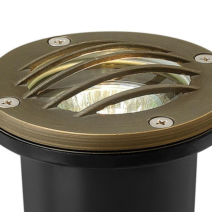 Low-Voltage 20-Watt Matte Bronze Hardy Island Grill Top Cast Brass Well Light