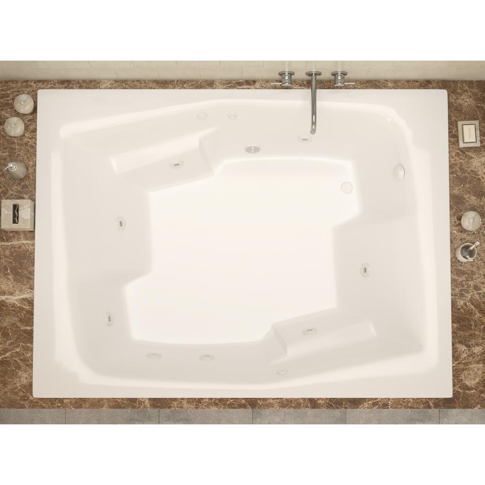 Amethyst 6 ft. Acrylic Rectangular Drop-in Whirlpool Bathtub in White - Super Arbor