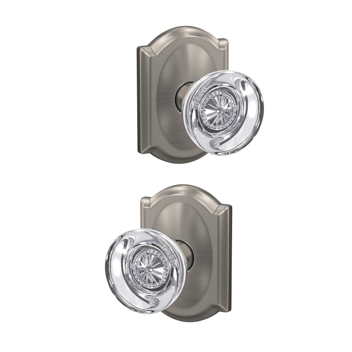 Schlage Custom Hobson Aged Bronze with Camelot Trim Combined Interior Glass Door Knob