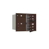 3700 Horizontal Series 5-Compartment with 1-Parcel Locker Recessed Mount Mailbox - Super Arbor